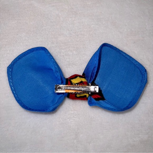 Superman Light Blue Superhero Rockabilly Bandana Knotted Hair Bow - Picture 8 of 11